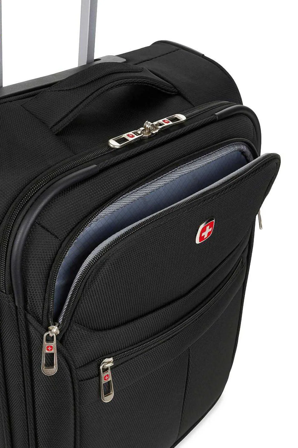 SWISSGEAR 4010 18" Carry On Spinner Luggage - Black> Softside