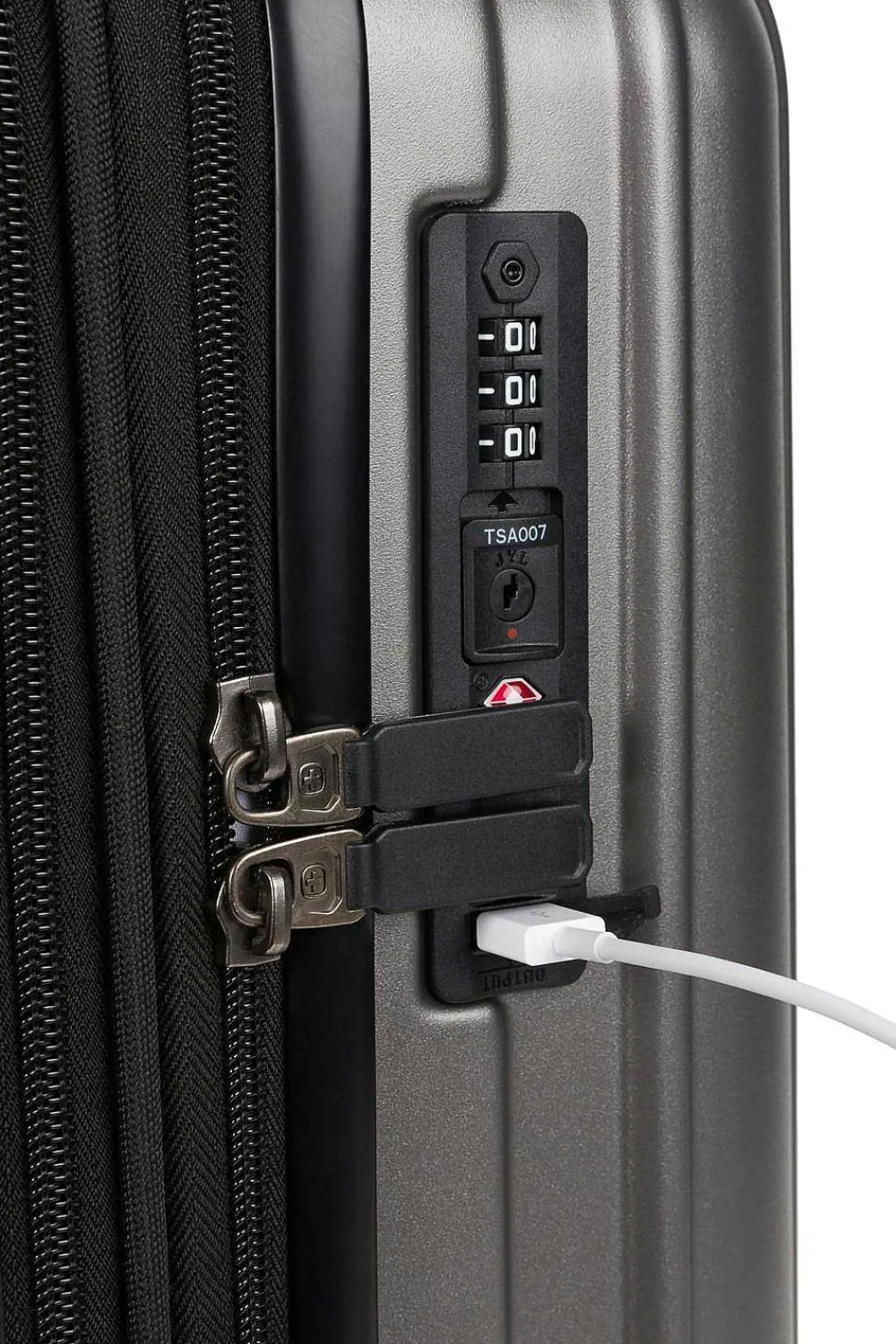 SWISSGEAR 7910 20" Usb Expandable Carry On Hardside Spinner Luggage - Gun Metal> Hardside