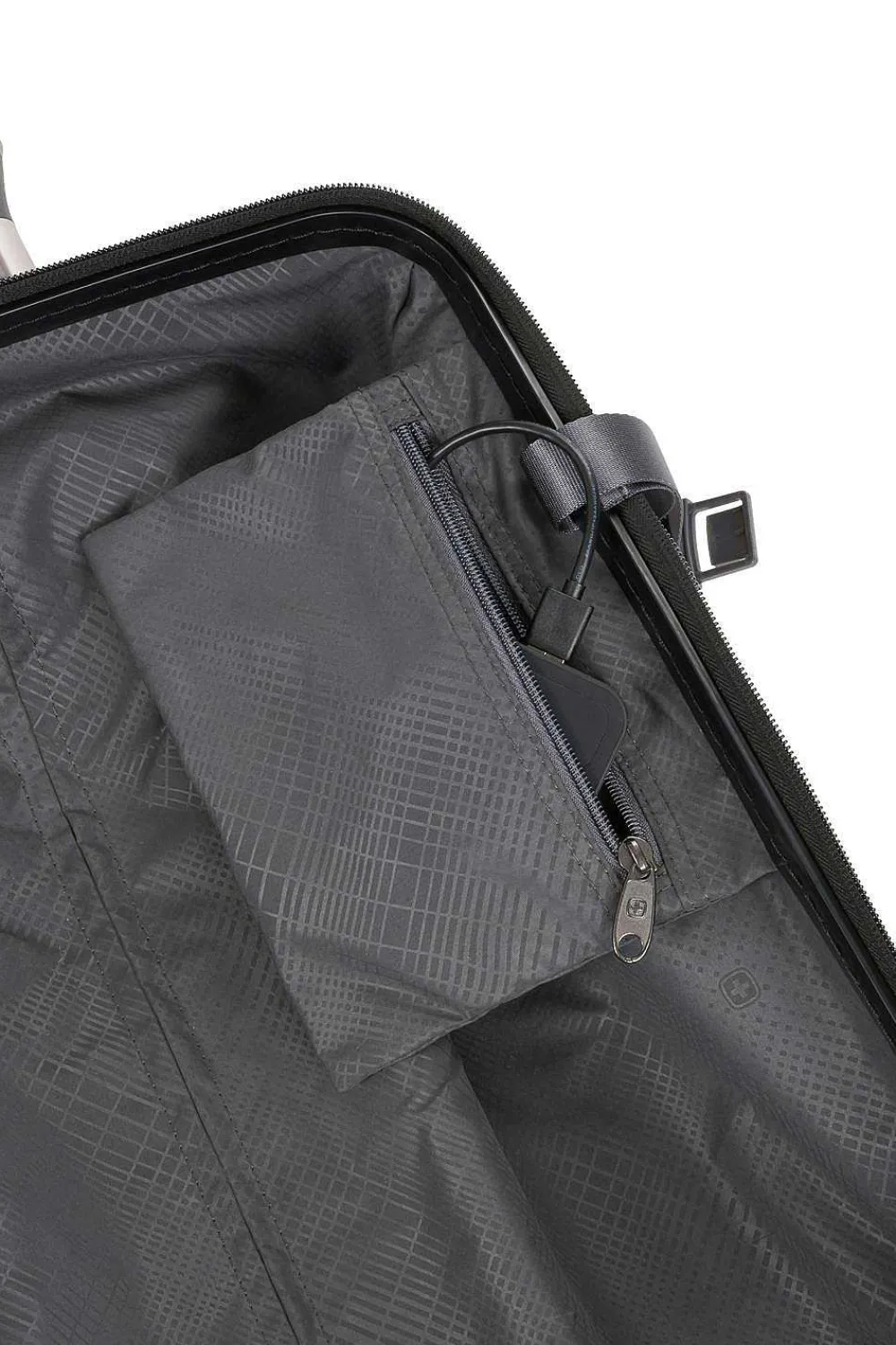 SWISSGEAR 7910 20" Usb Expandable Carry On Hardside Spinner Luggage - Gun Metal> Hardside