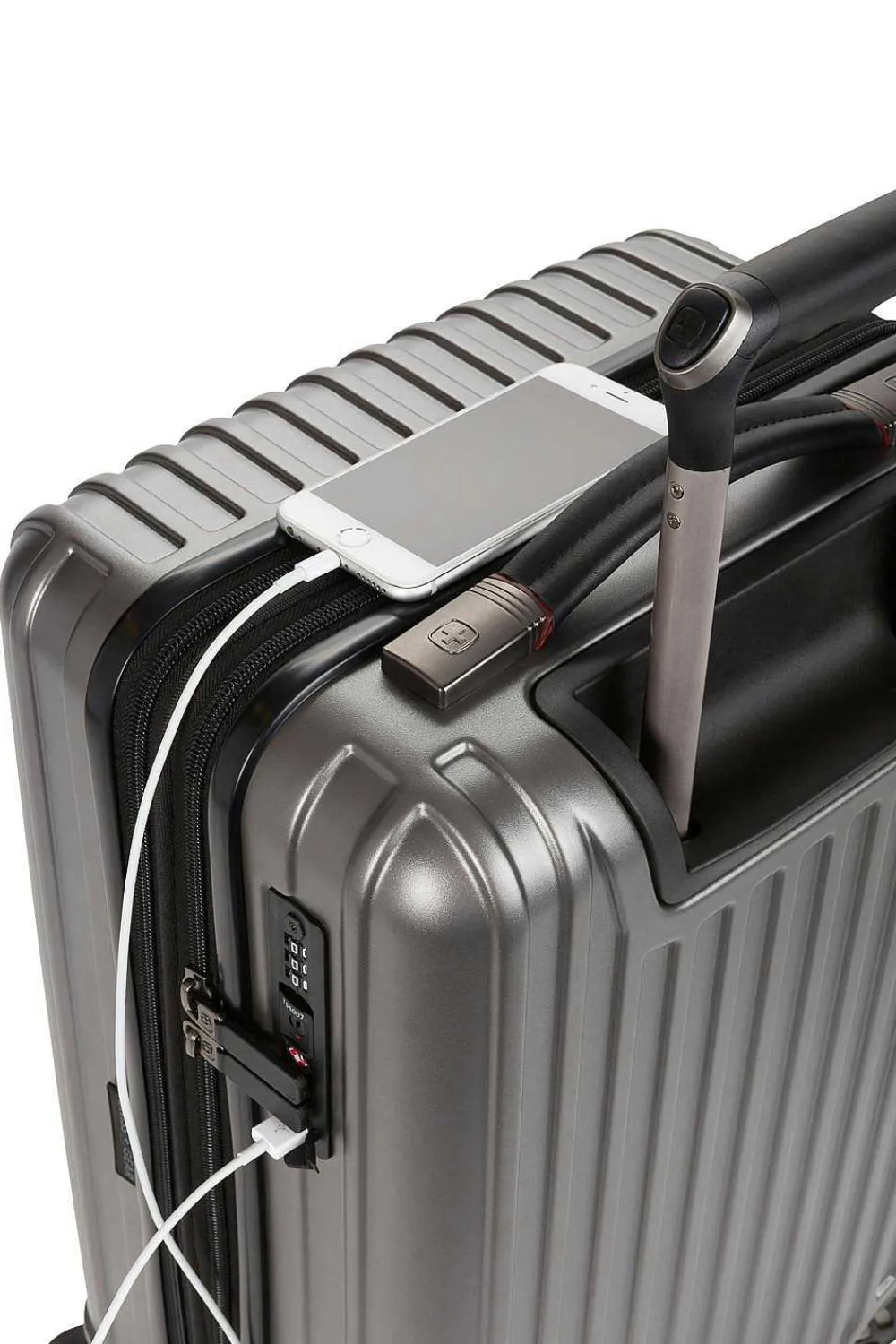 SWISSGEAR 7910 20" Usb Expandable Carry On Hardside Spinner Luggage - Gun Metal> New Arrivals