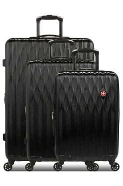 SWISSGEAR 8018 Expandable Hardside Spinner 3Pc Luggage Set - Black><noscript><img width=