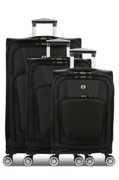 SWISSGEAR 7768 Expandable 3Pc Spinner Luggage Set - Black><noscript><img width=