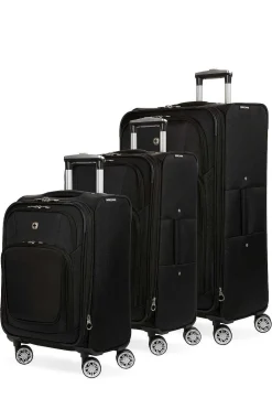 SWISSGEAR 7768 Expandable 3Pc Spinner Luggage Set - Black><noscript><img width=