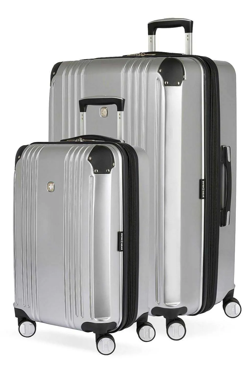 SWISSGEAR 7786 Expandable 2Pc Hardside Spinner Luggage Set - Silver> Luggage Sets