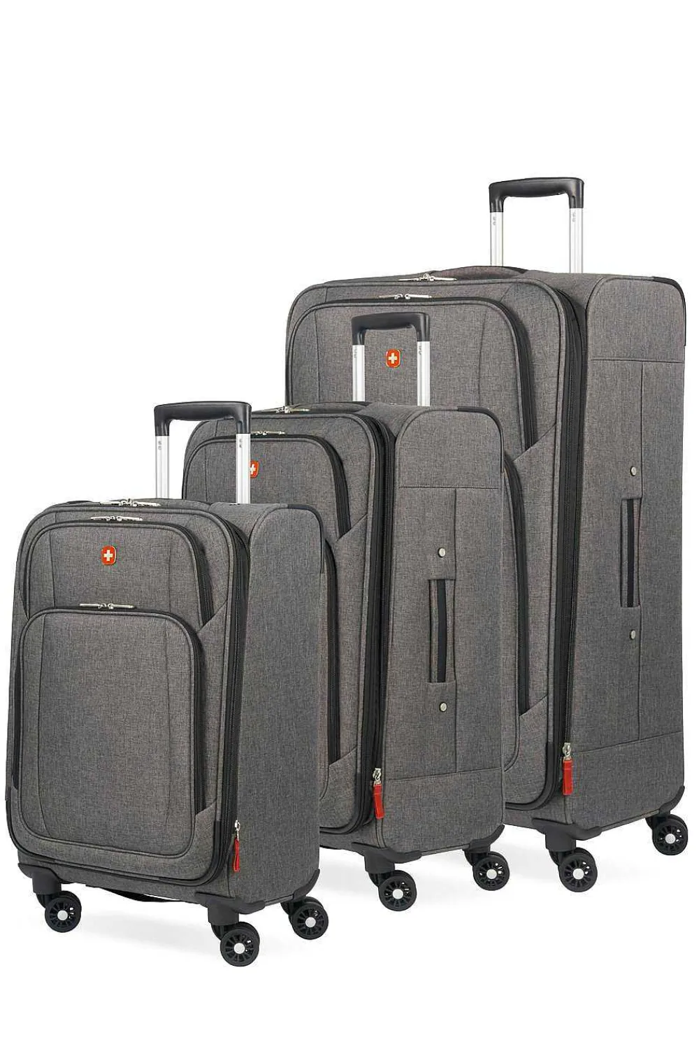 SWISSGEAR 7738 Expandable 3Pc Spinner Luggage Set - Gray Black> Luggage Sets