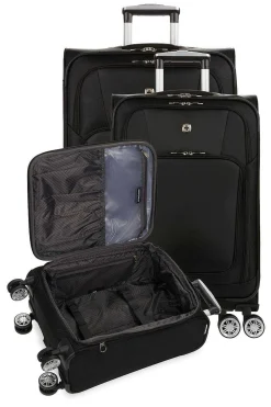 SWISSGEAR 7768 Expandable 3Pc Spinner Luggage Set - Black><noscript><img width=