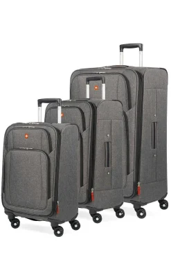 SWISSGEAR 7738 Expandable 3Pc Spinner Luggage Set - Gray Black><noscript><img width=