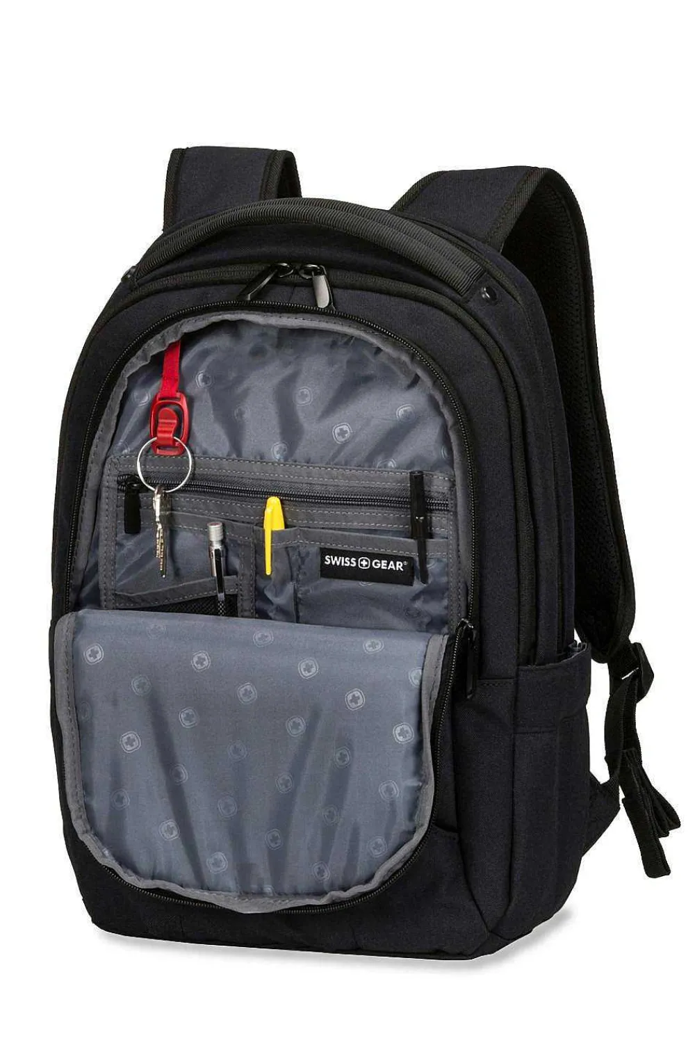 SWISSGEAR 3573 Laptop Backpack - Black/White Logo> School Backpacks