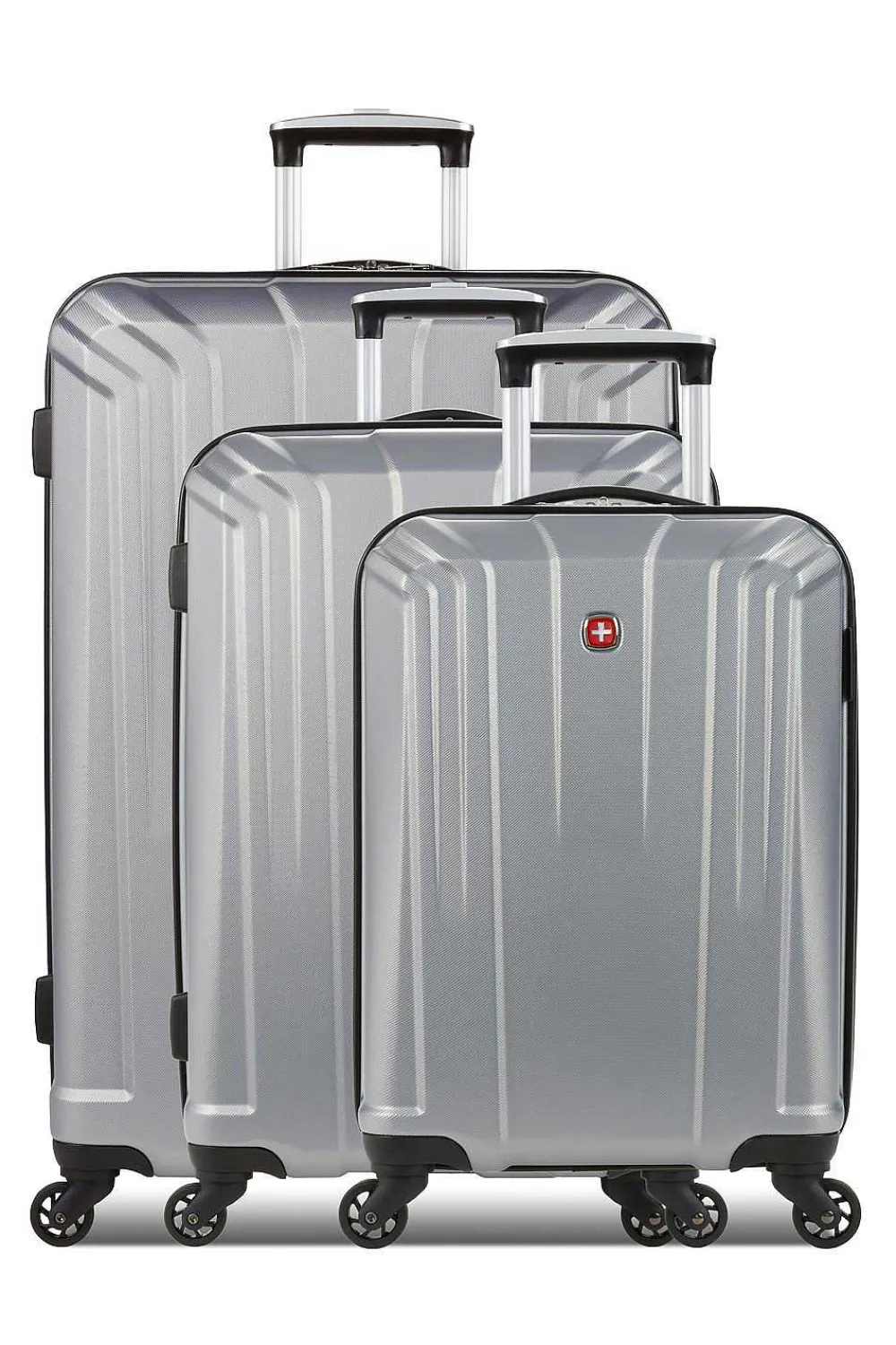 SWISSGEAR 3750 3Pc Hardside Spinner Luggage Set - Silver> Hardside