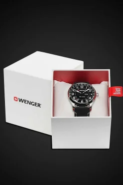 SWISSGEAR Wenger Attitude Watch - Stainless Steel With Black Dial And Black Silicone Strap> Watches
