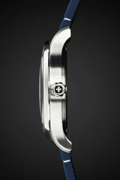 SWISSGEAR Wenger Attitude Watch - Stainless Steel With White Dial And Blue Silicone Strap> Watches