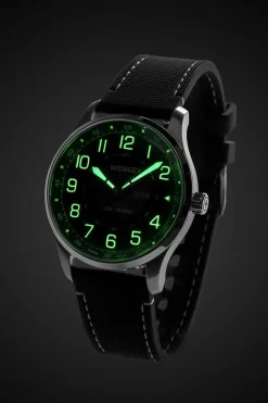 SWISSGEAR Wenger Attitude Watch - Stainless Steel With Black Dial And Black Silicone Strap><noscript><img width=