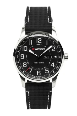 SWISSGEAR Wenger Attitude Watch - Stainless Steel With Black Dial And Black Silicone Strap><noscript><img width=