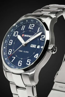 SWISSGEAR Wenger Attitude Watch - Stainless Steel With Blue Dial And Stainless Steel Bracelet><noscript><img width=