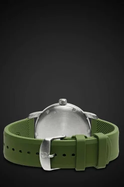 SWISSGEAR Wenger Avenue Watch - Stainless Steel With Black Dial And Green Silicone Strap><noscript><img width=