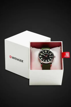 SWISSGEAR Wenger Avenue Watch - Stainless Steel With Black Dial And Green Silicone Strap> New Arrivals