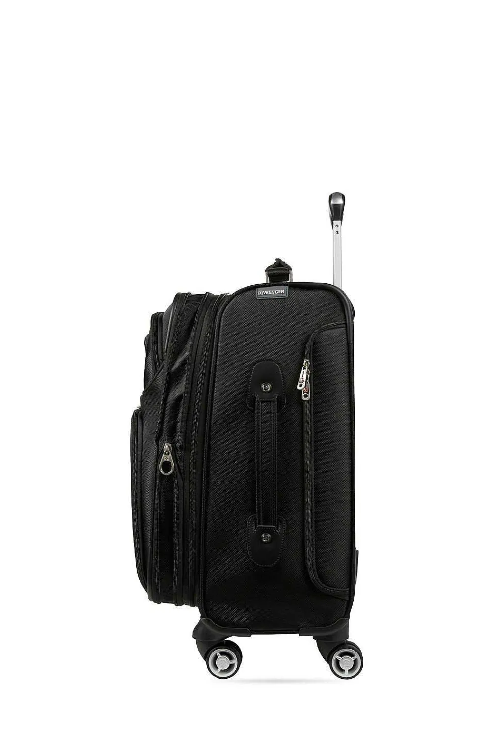 SWISSGEAR Wenger Identity Expandable Laptop Carry On Spinner Luggage - Black> Carry-On