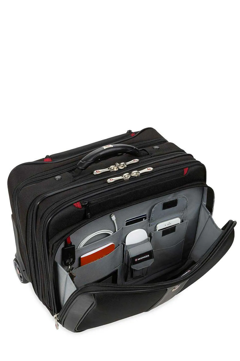 SWISSGEAR Wenger Patriot Wheeled Business Case With Removable Laptop Case - Black> Business Cases