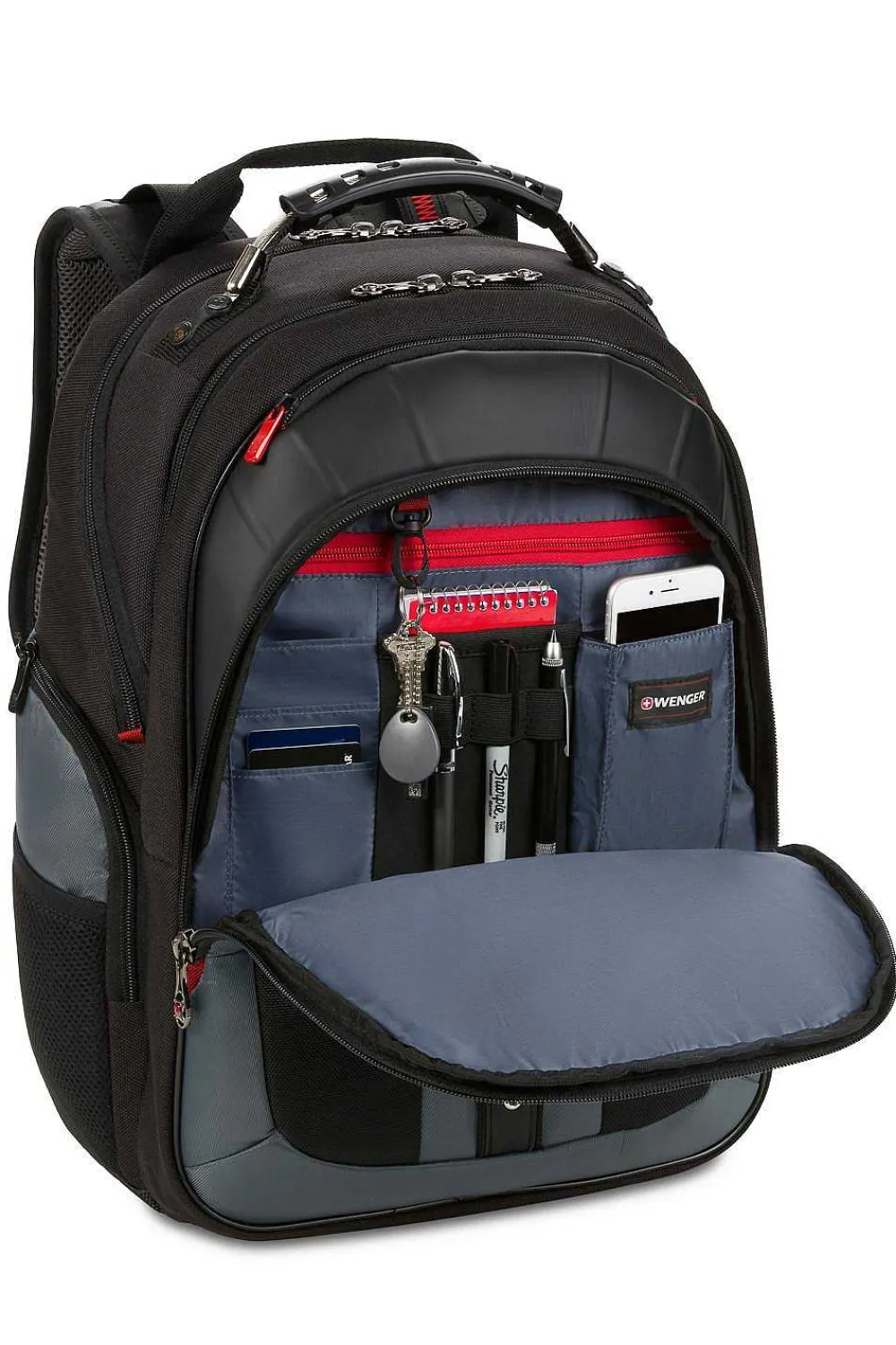 SWISSGEAR Wenger Pegasus 17 Inch Laptop Backpack - Black/Blue> Tablet Friendly
